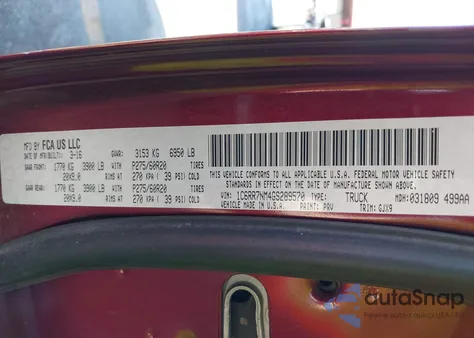 2016 Ram 1500 Laramie из США, поврежденный, VIN 1C6RR7NM4GS289570